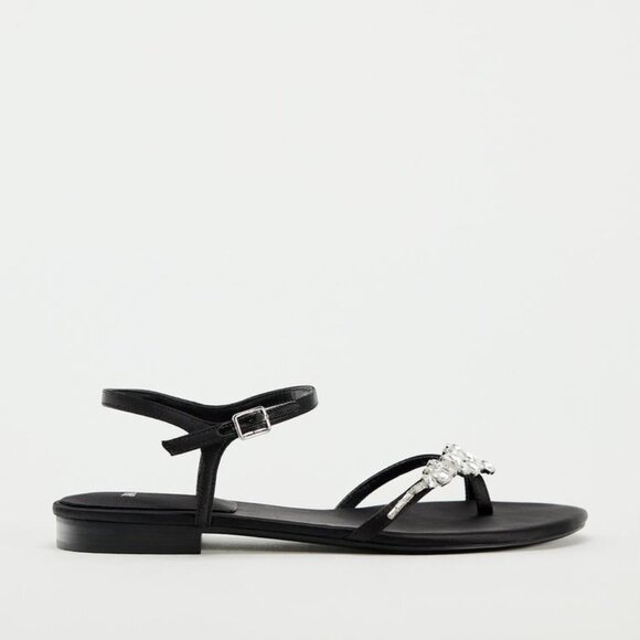 ZARA EMBELLISHED FLAT SANDALS SIZE 8 - Picture 4 of 7